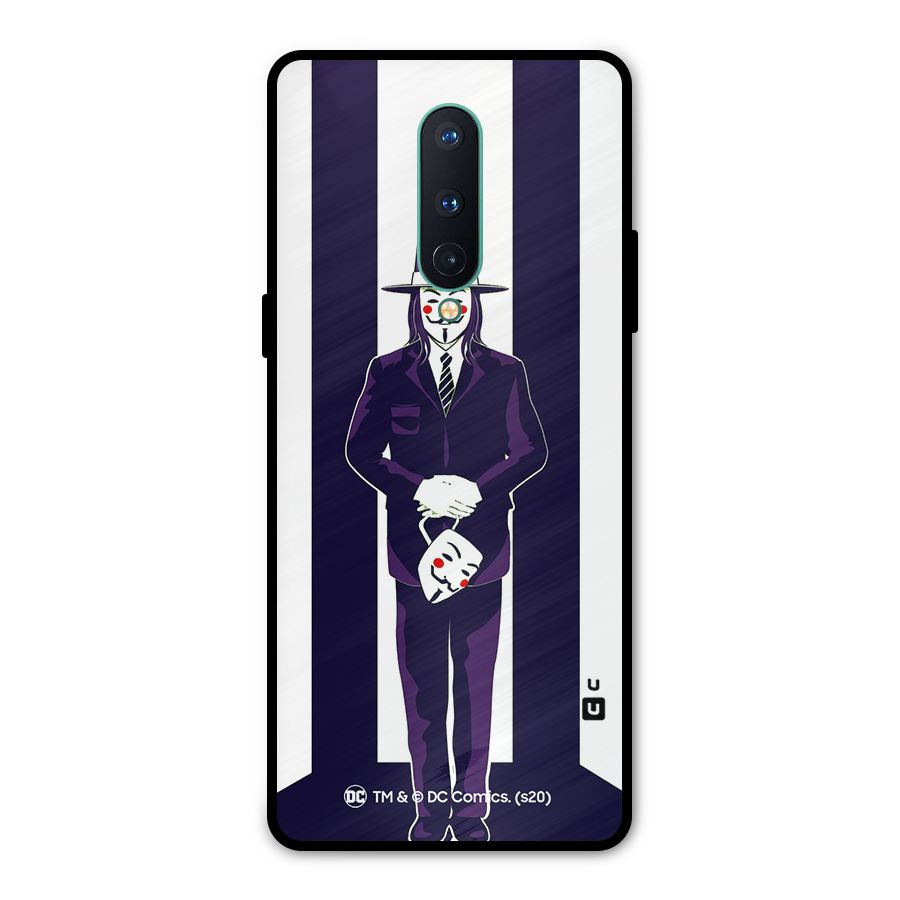 Vendetta Gentleman Holding Mask Illustration Metal Back Case for OnePlus 8