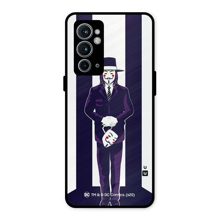 Vendetta Gentleman Holding Mask Illustration Metal Back Case for OnePlus 9RT 5G