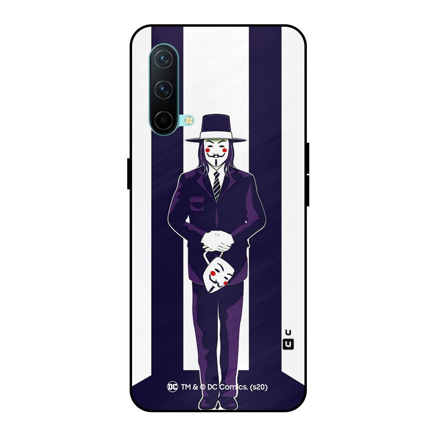 Vendetta Gentleman Holding Mask Illustration Metal Back Case for OnePlus Nord CE 5G