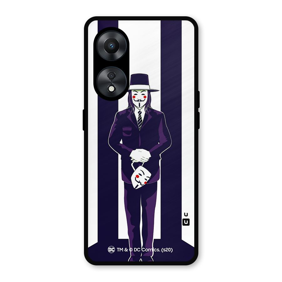 Vendetta Gentleman Holding Mask Illustration Metal Back Case for Oppo A78