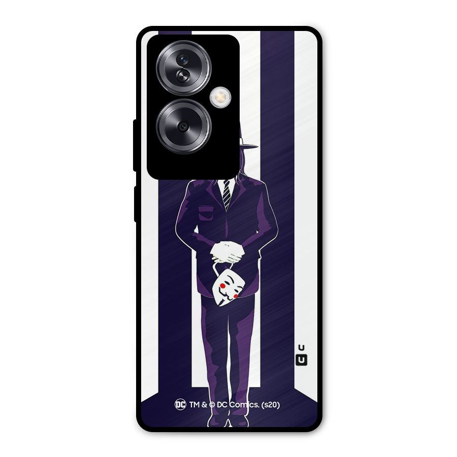 Vendetta Gentleman Holding Mask Illustration Metal Back Case for Oppo A79 5G