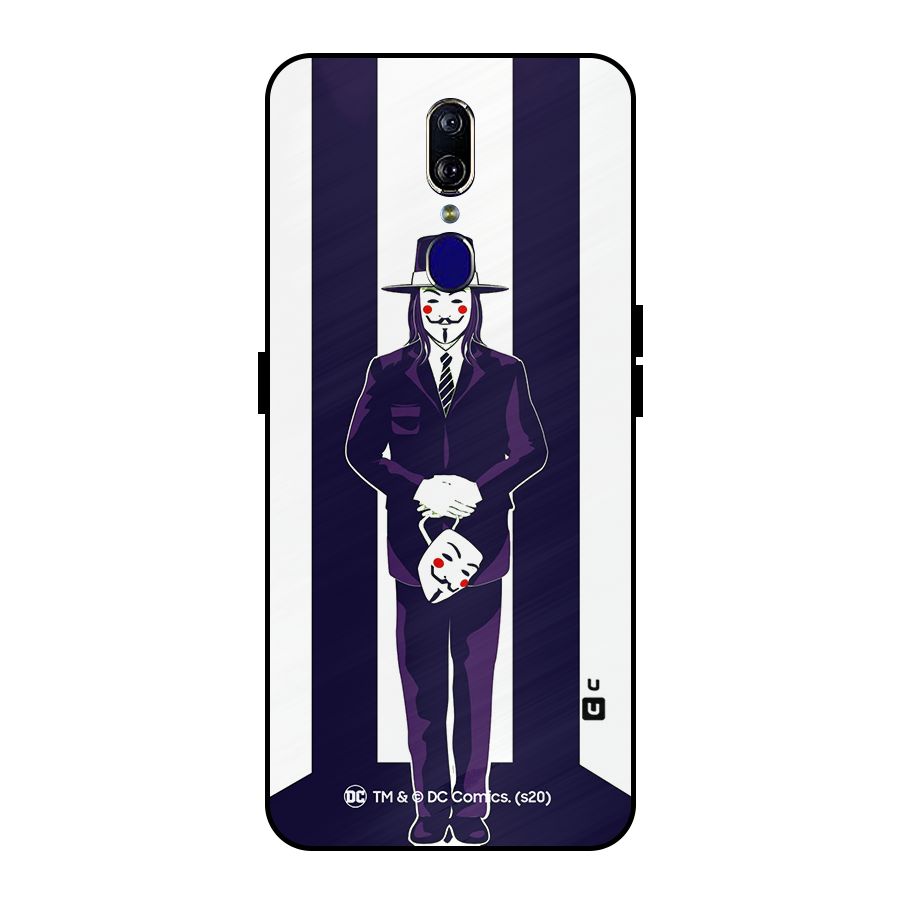 Vendetta Gentleman Holding Mask Illustration Metal Back Case for Oppo F11