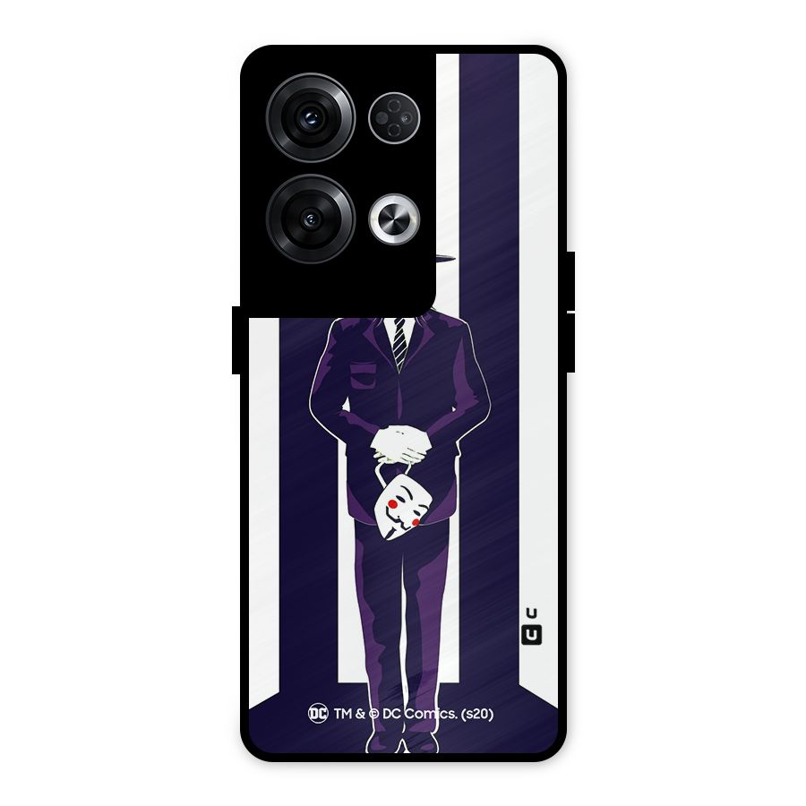 Vendetta Gentleman Holding Mask Illustration Metal Back Case for Oppo Reno8 Pro 5G