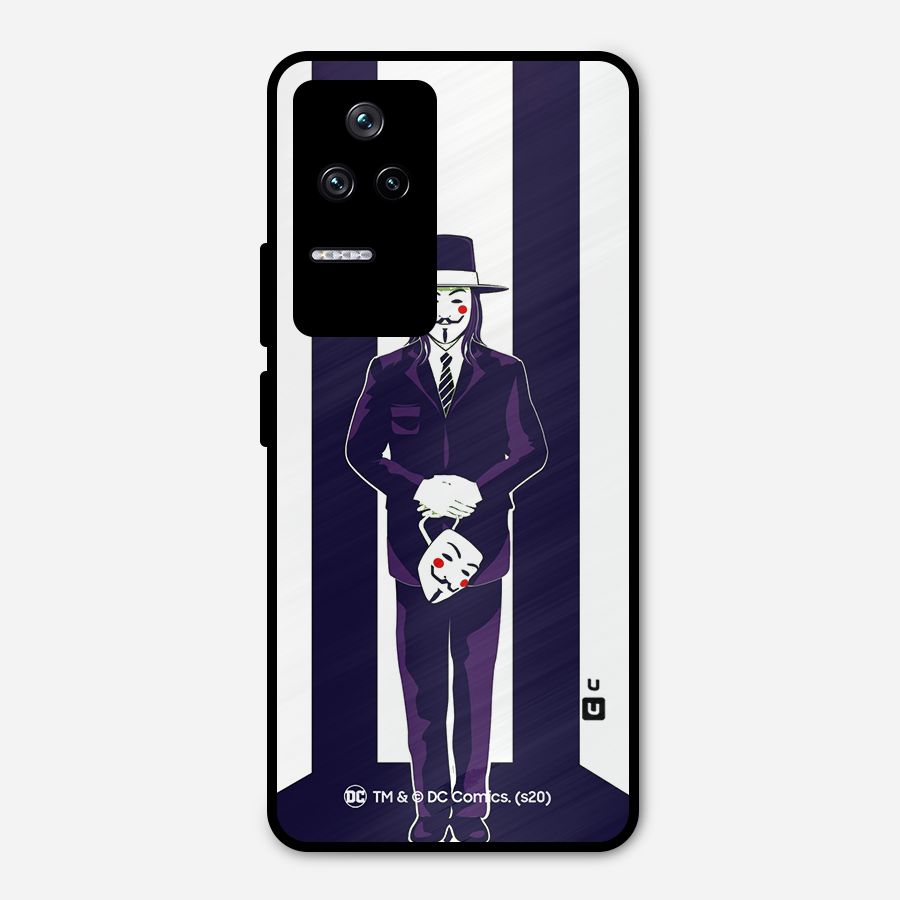 Vendetta Gentleman Holding Mask Illustration Metal Back Case for Poco F4 5G