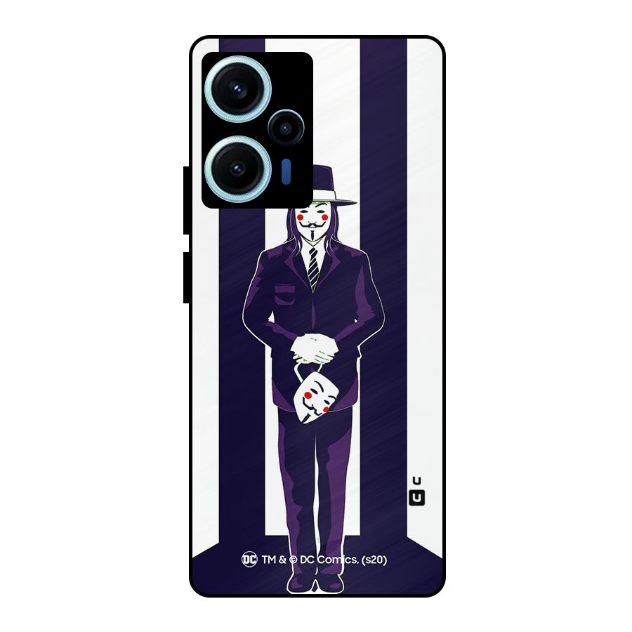 Vendetta Gentleman Holding Mask Illustration Metal Back Case for Poco F5