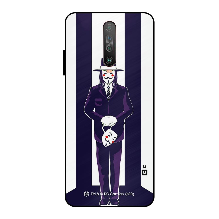 Vendetta Gentleman Holding Mask Illustration Metal Back Case for Poco X2