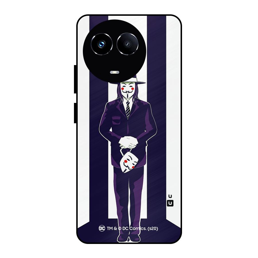 Vendetta Gentleman Holding Mask Illustration Metal Back Case for Realme 11 5G