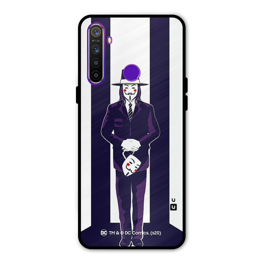 Vendetta Gentleman Holding Mask Illustration Metal Back Case for Realme 5