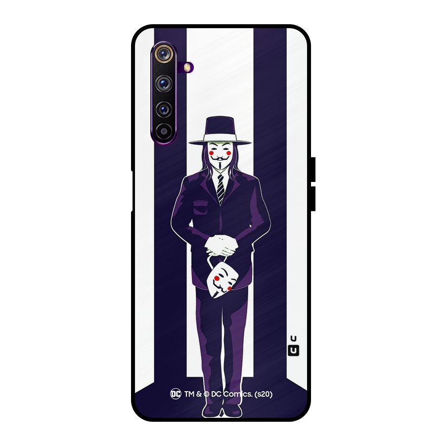 Vendetta Gentleman Holding Mask Illustration Metal Back Case for Realme 6 Pro