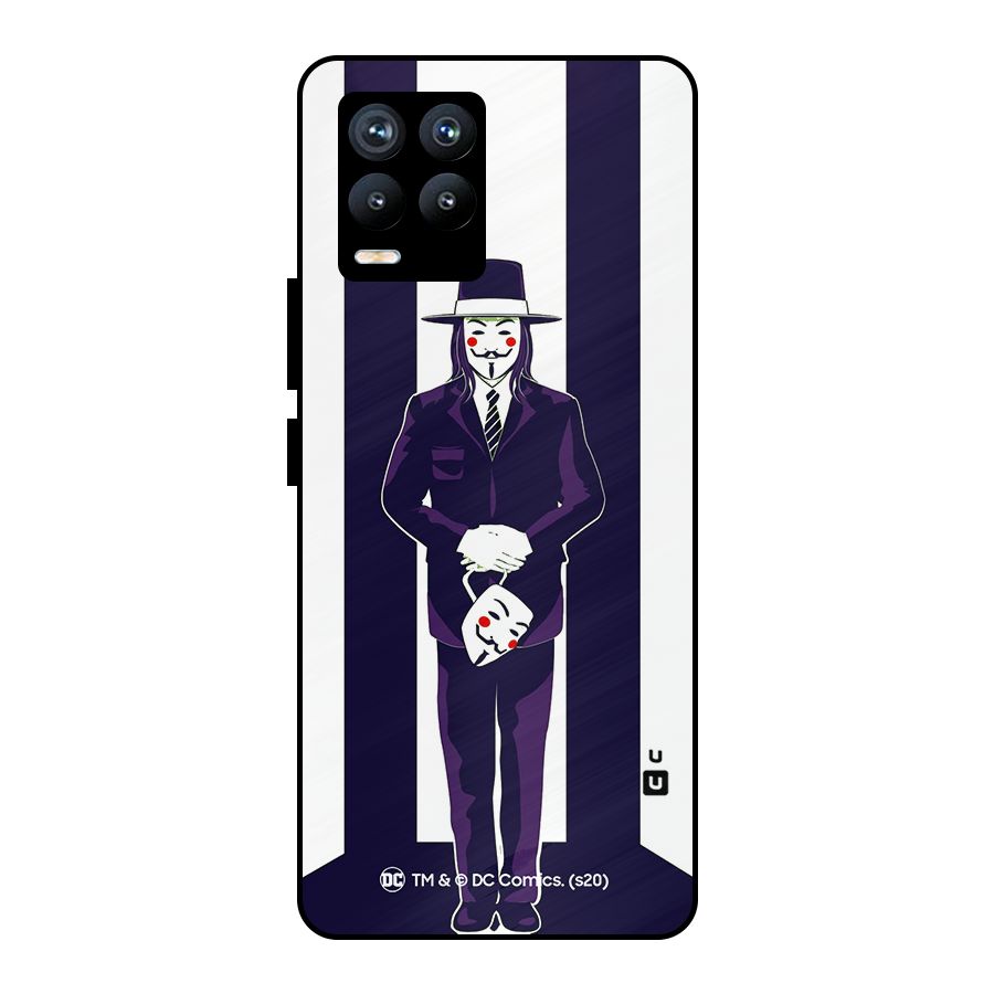 Vendetta Gentleman Holding Mask Illustration Metal Back Case for Realme 8