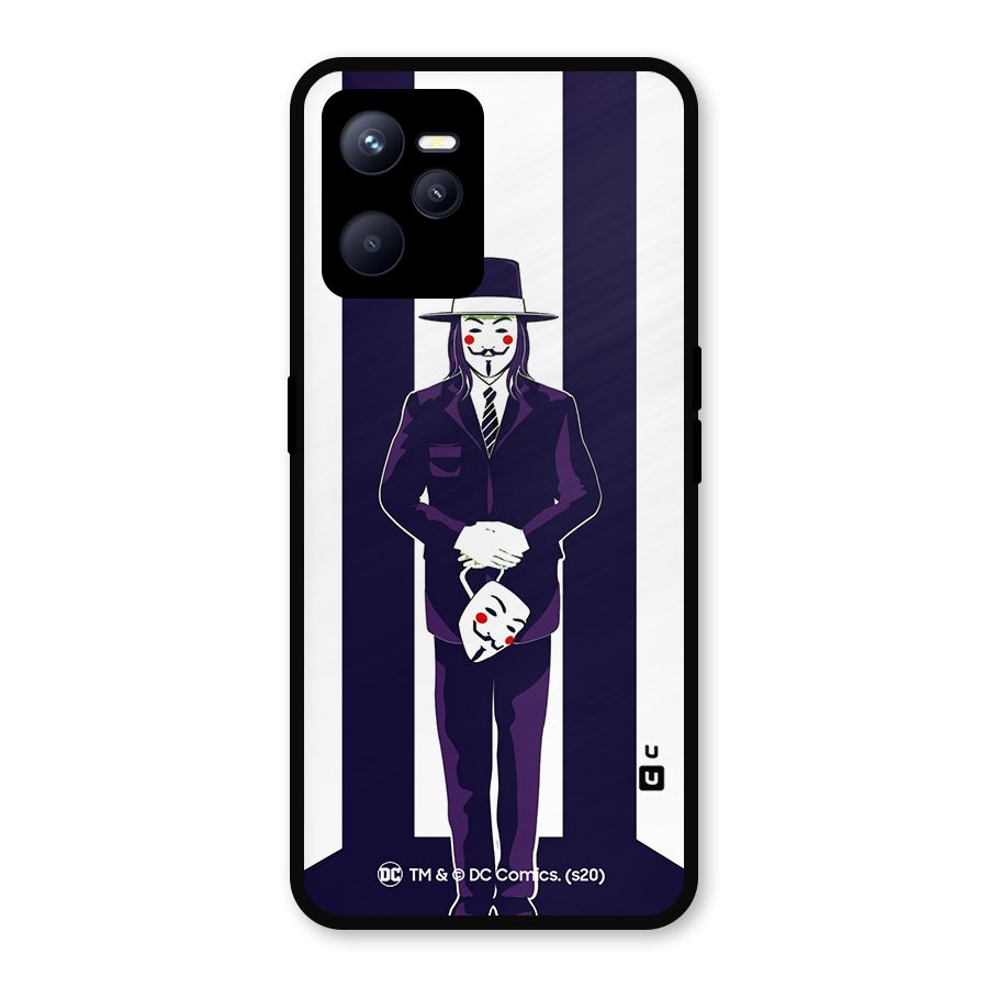 Vendetta Gentleman Holding Mask Illustration Metal Back Case for Realme C35