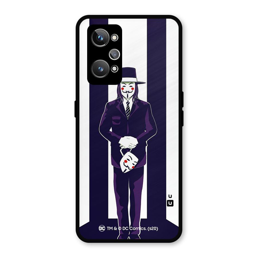 Vendetta Gentleman Holding Mask Illustration Metal Back Case for Realme GT Neo 3T