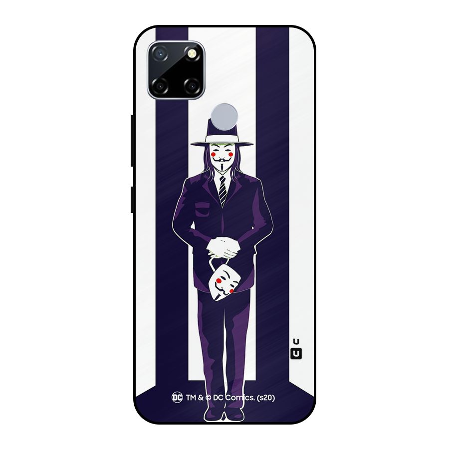 Vendetta Gentleman Holding Mask Illustration Metal Back Case for Realme Narzo 20