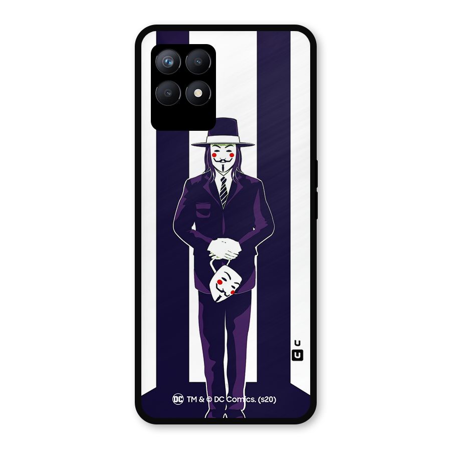 Vendetta Gentleman Holding Mask Illustration Metal Back Case for Realme Narzo 50