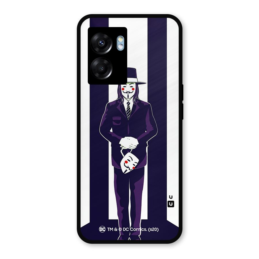 Vendetta Gentleman Holding Mask Illustration Metal Back Case for Realme Narzo 50 5G
