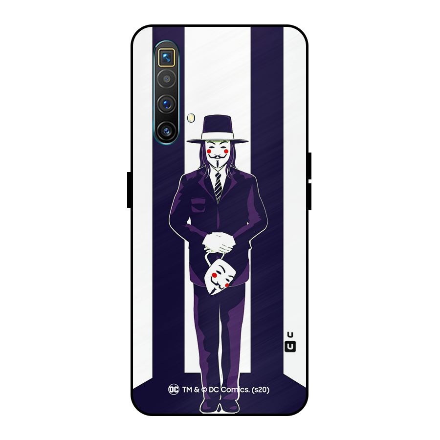 Vendetta Gentleman Holding Mask Illustration Metal Back Case for Realme X3 SuperZoom