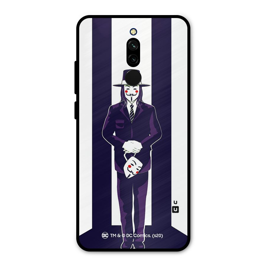 Vendetta Gentleman Holding Mask Illustration Metal Back Case for Redmi 8