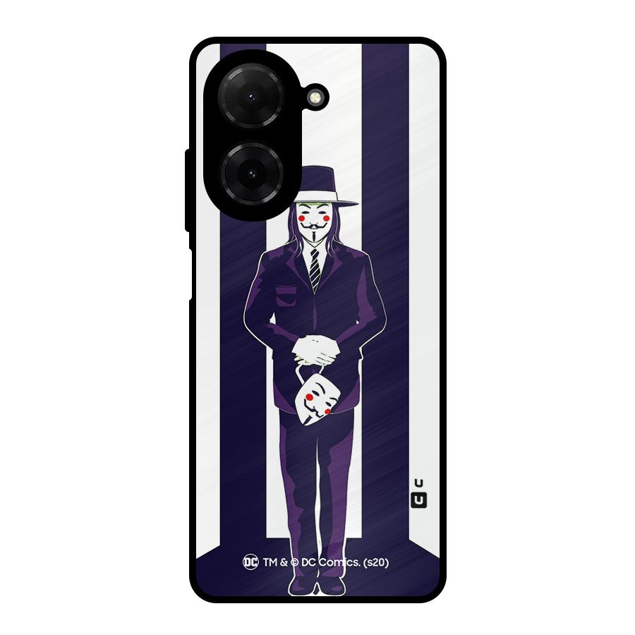 Vendetta Gentleman Holding Mask Illustration Metal Back Case for Redmi A5 4G