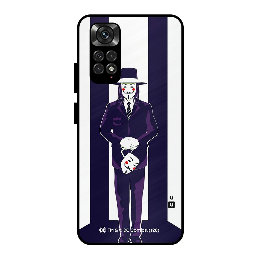 Vendetta Gentleman Holding Mask Illustration Metal Back Case for Redmi Note 11 Pro Plus 5G