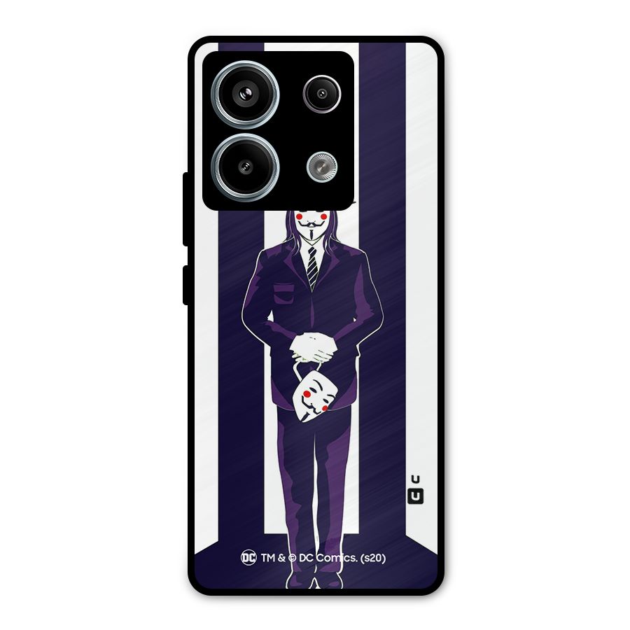 Vendetta Gentleman Holding Mask Illustration Metal Back Case for Redmi Note 13 Pro 5G