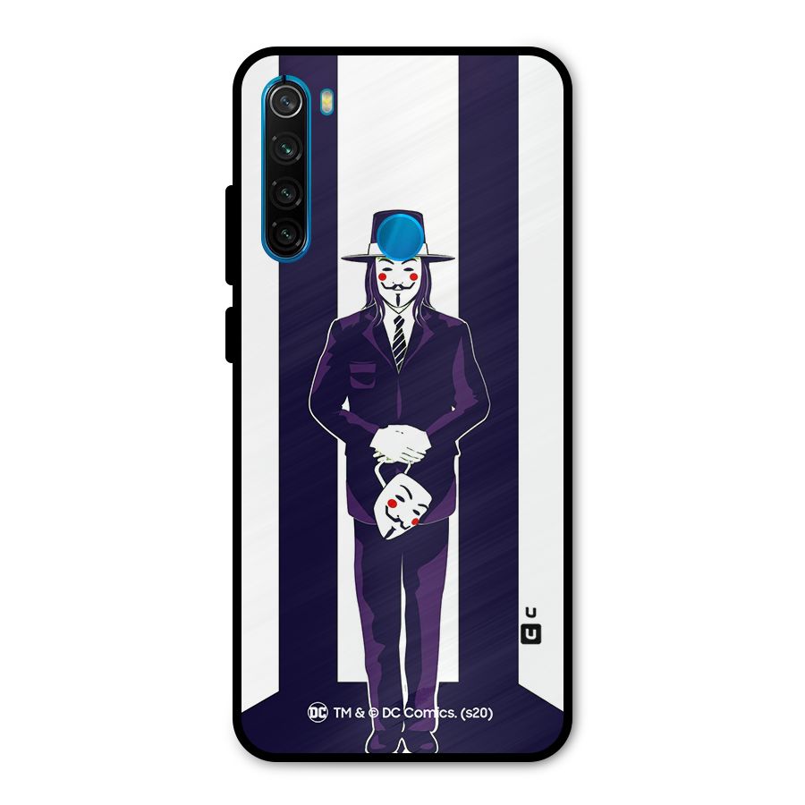 Vendetta Gentleman Holding Mask Illustration Metal Back Case for Redmi Note 8