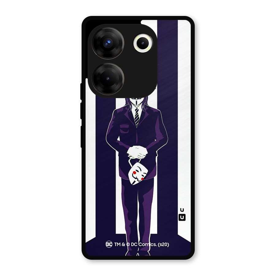 Vendetta Gentleman Holding Mask Illustration Metal Back Case for Tecno Camon 20 Pro