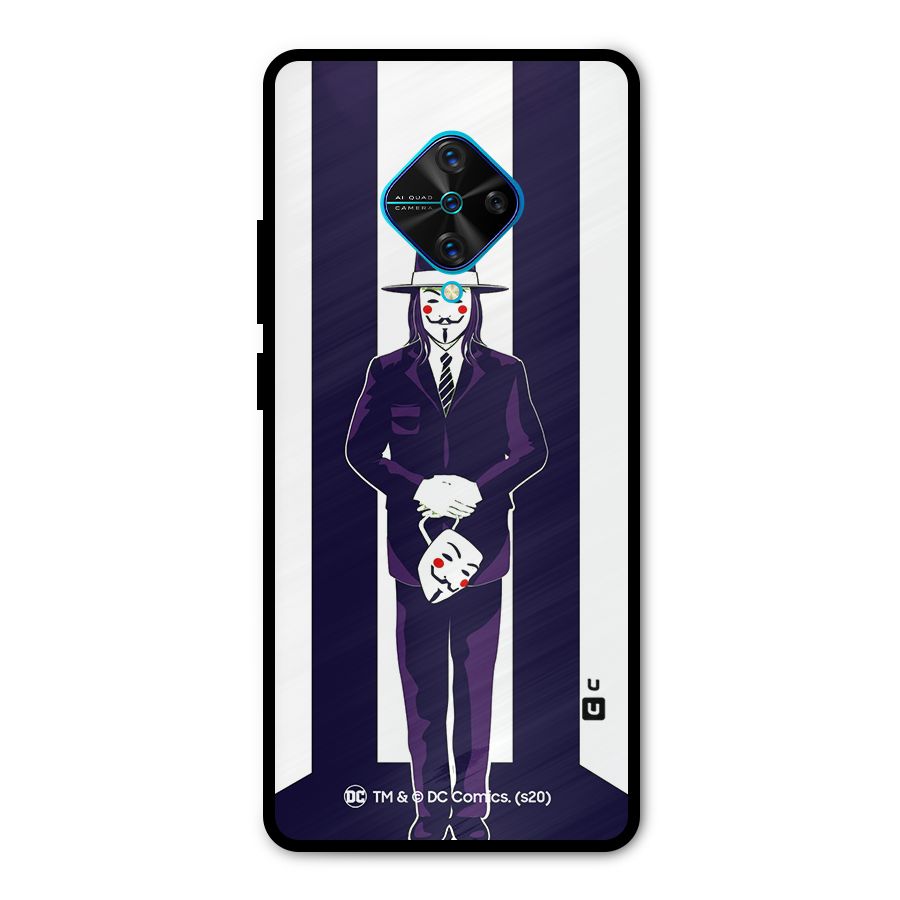 Vendetta Gentleman Holding Mask Illustration Metal Back Case for Vivo S1 Pro