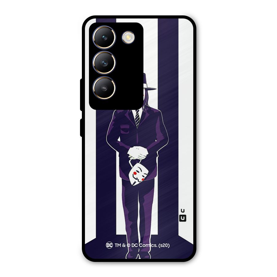 Vendetta Gentleman Holding Mask Illustration Metal Back Case for Vivo T3 5G