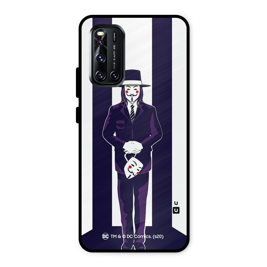 Vendetta Gentleman Holding Mask Illustration Metal Back Case for Vivo V19