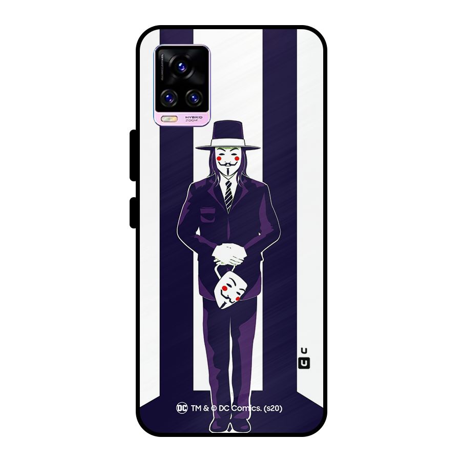 Vendetta Gentleman Holding Mask Illustration Metal Back Case for Vivo V20 Pro