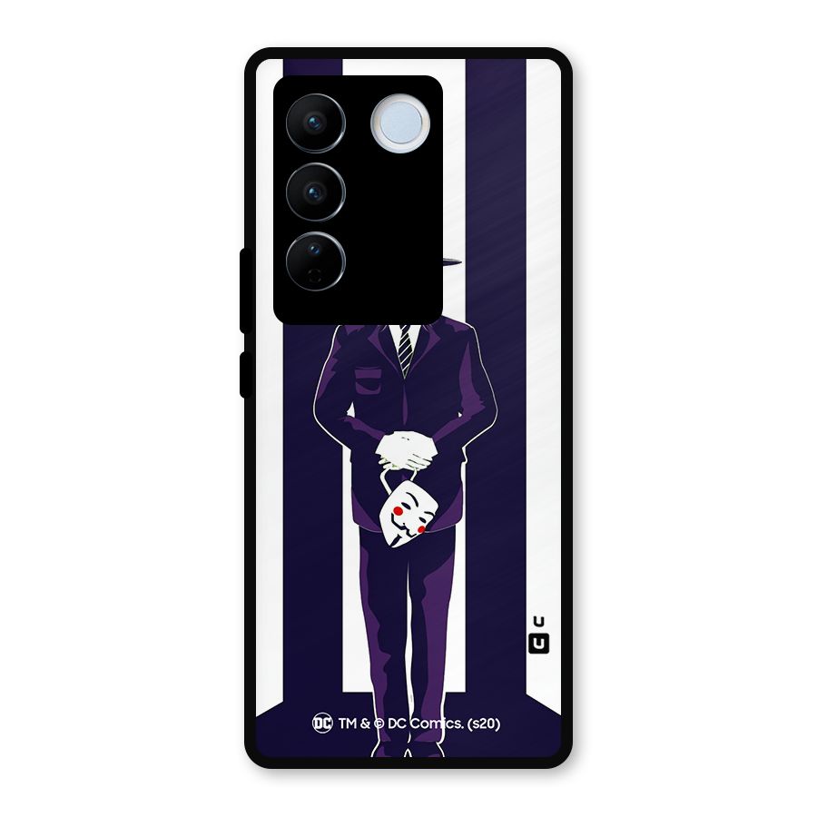 Vendetta Gentleman Holding Mask Illustration Metal Back Case for Vivo V27
