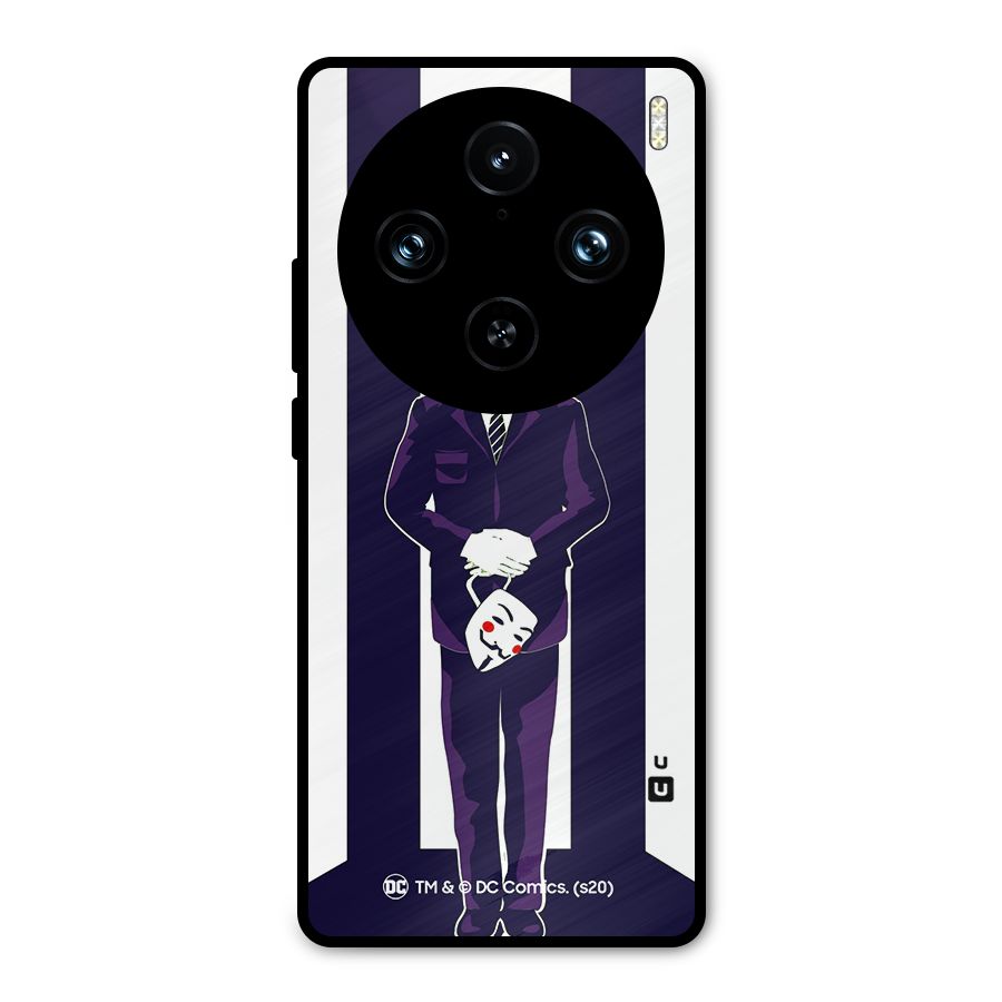 Vendetta Gentleman Holding Mask Illustration Metal Back Case for Vivo X100 Pro