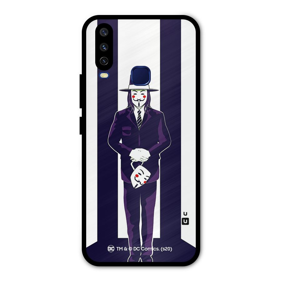 Vendetta Gentleman Holding Mask Illustration Metal Back Case for Vivo Y12