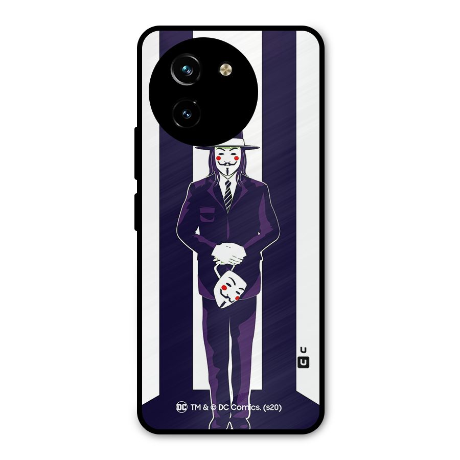 Vendetta Gentleman Holding Mask Illustration Metal Back Case for Vivo Y200i
