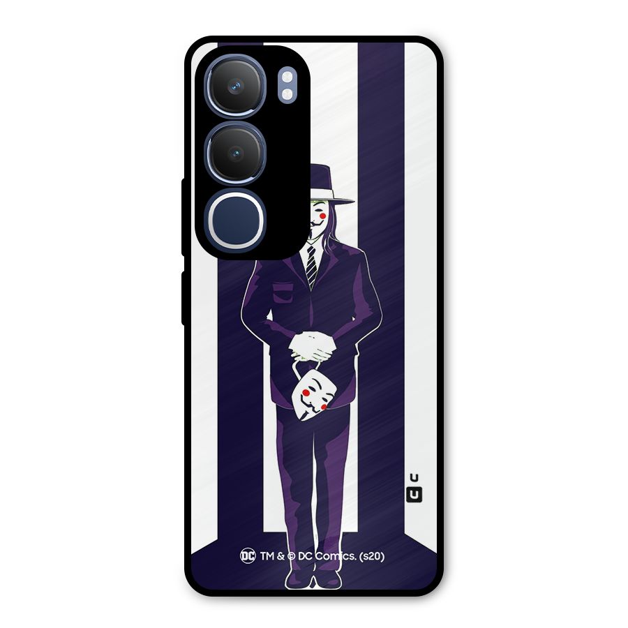 Vendetta Gentleman Holding Mask Illustration Metal Back Case for Vivo Y29