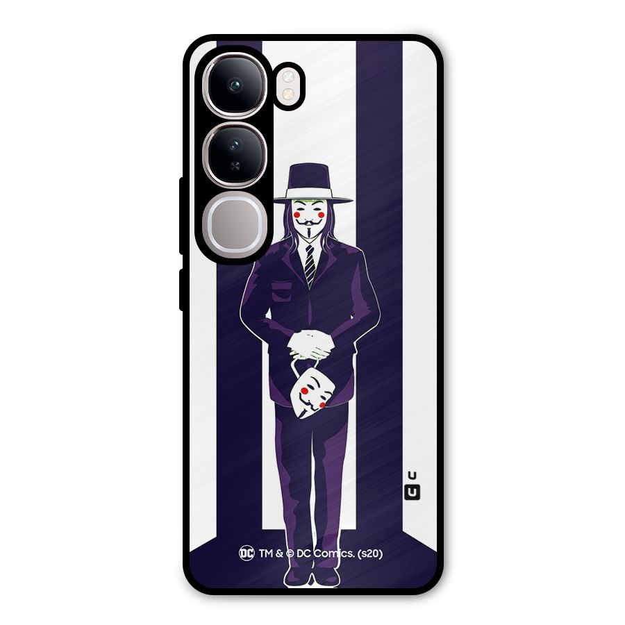 Vendetta Gentleman Holding Mask Illustration Metal Back Case for Vivo Y300