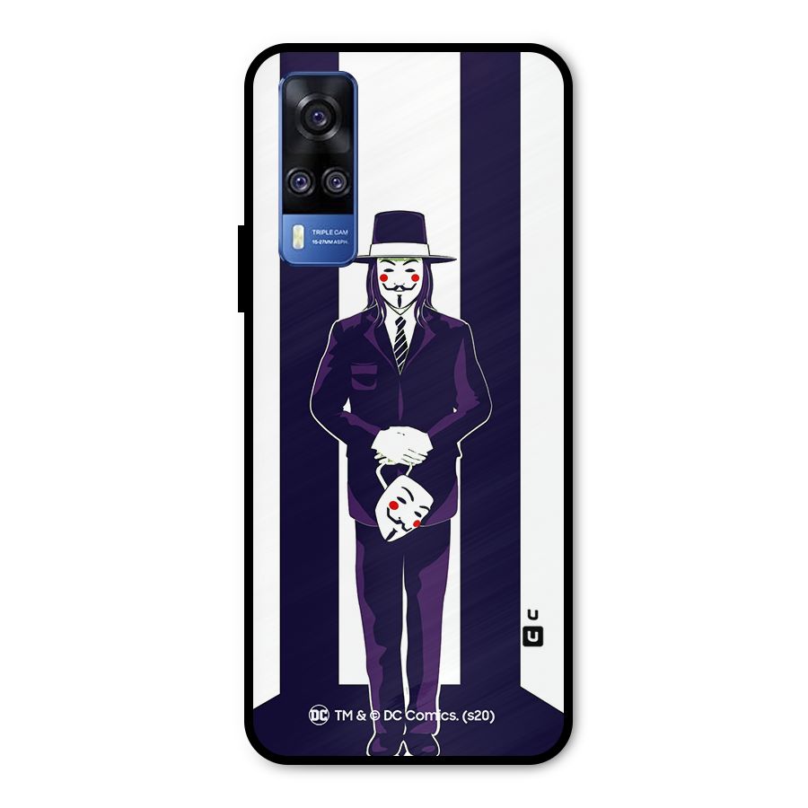 Vendetta Gentleman Holding Mask Illustration Metal Back Case for Vivo Y31