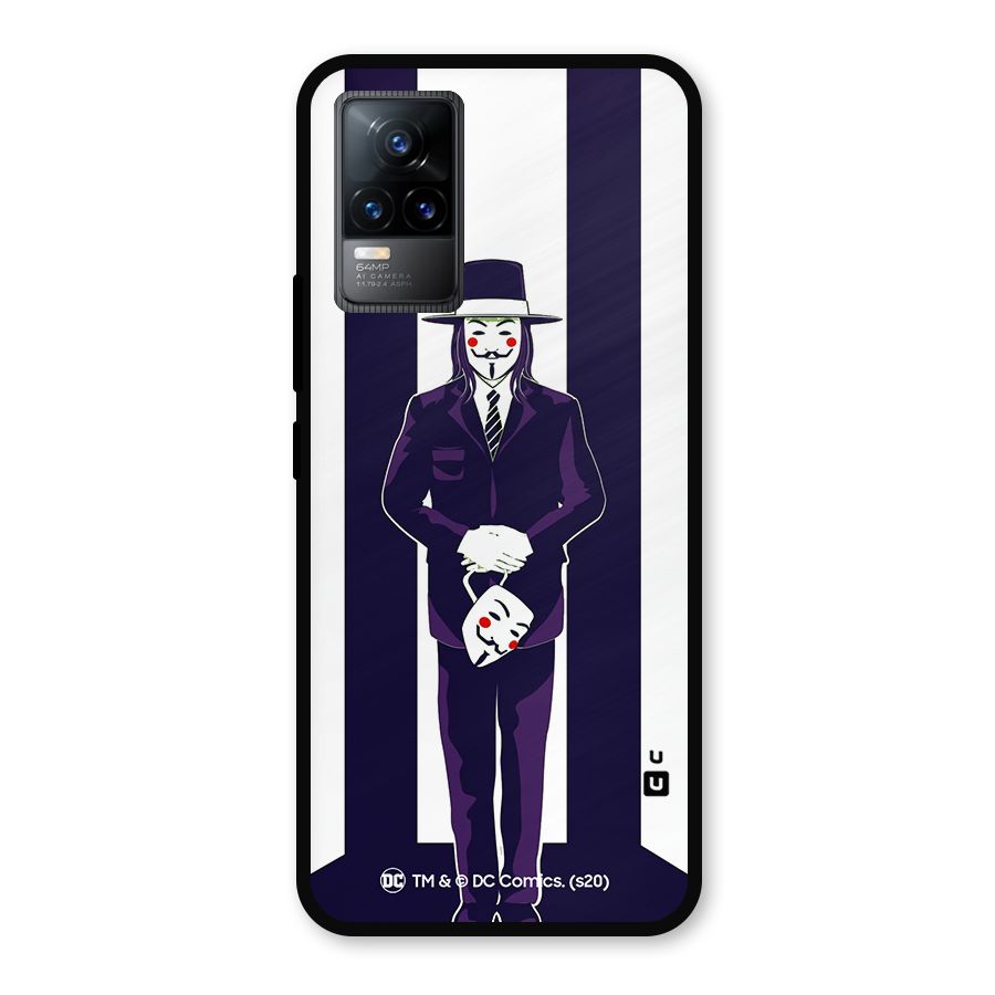 Vendetta Gentleman Holding Mask Illustration Metal Back Case for Vivo Y73