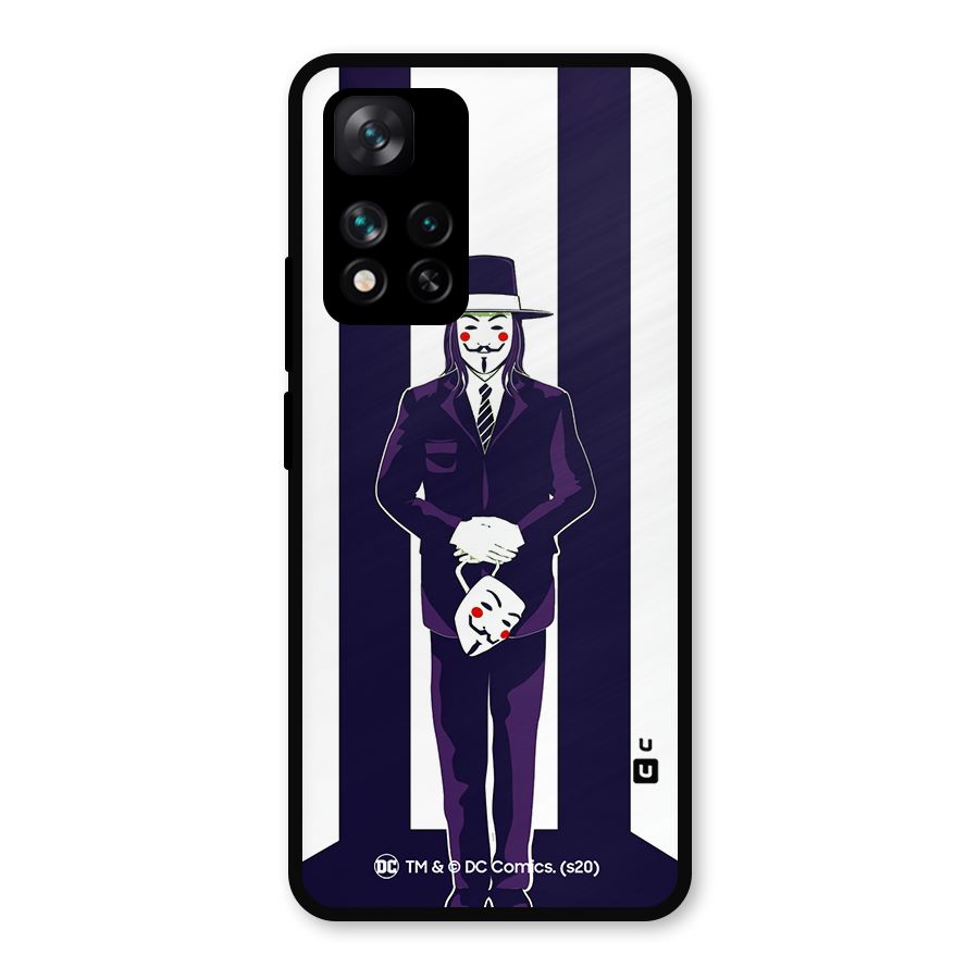 Vendetta Gentleman Holding Mask Illustration Metal Back Case for Xiaomi 11i Hypercharge 5G