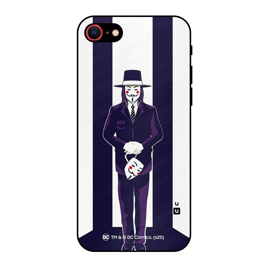 Vendetta Gentleman Holding Mask Illustration Metal Back Case for iPhone 7