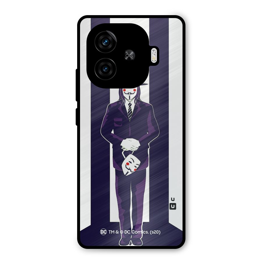 Vendetta Gentleman Holding Mask Illustration Metal Back Case for iQOO Z9 Turbo