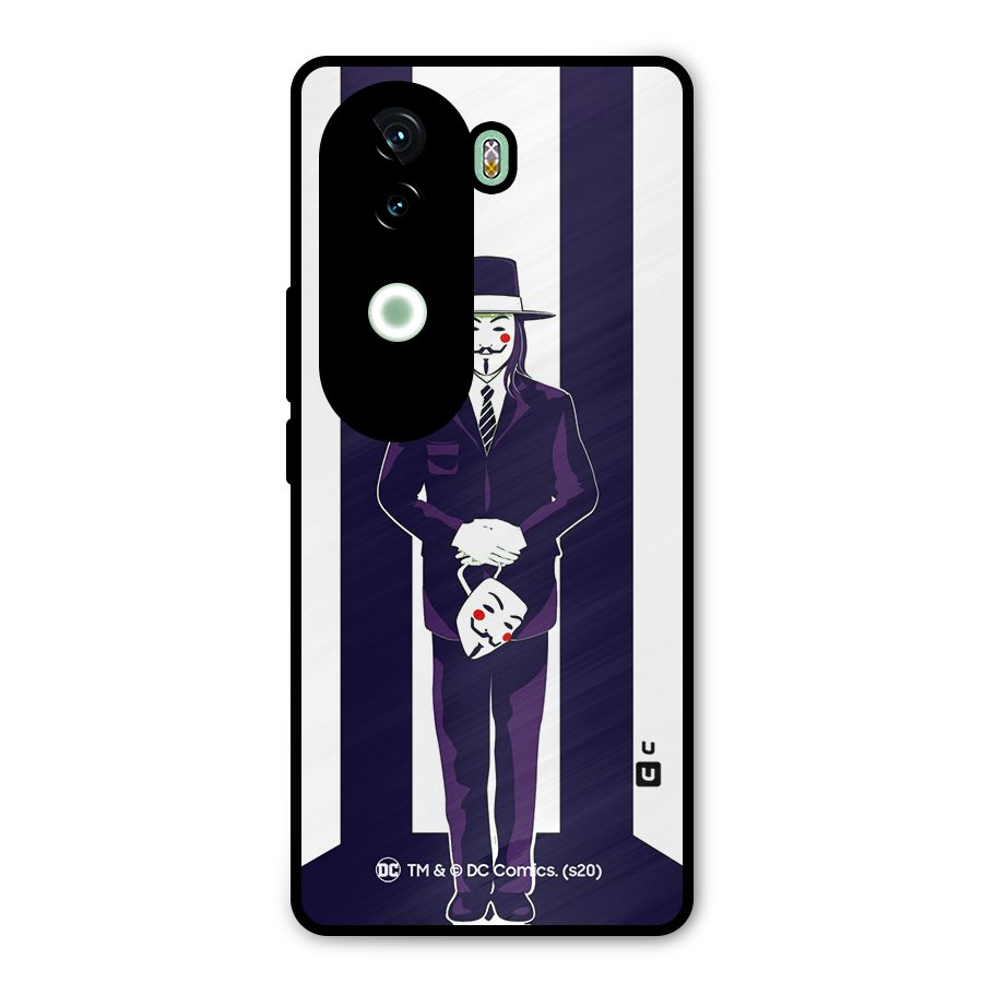Vendetta Gentleman Holding Mask Illustration Metal Back Case for iQOO Z9s