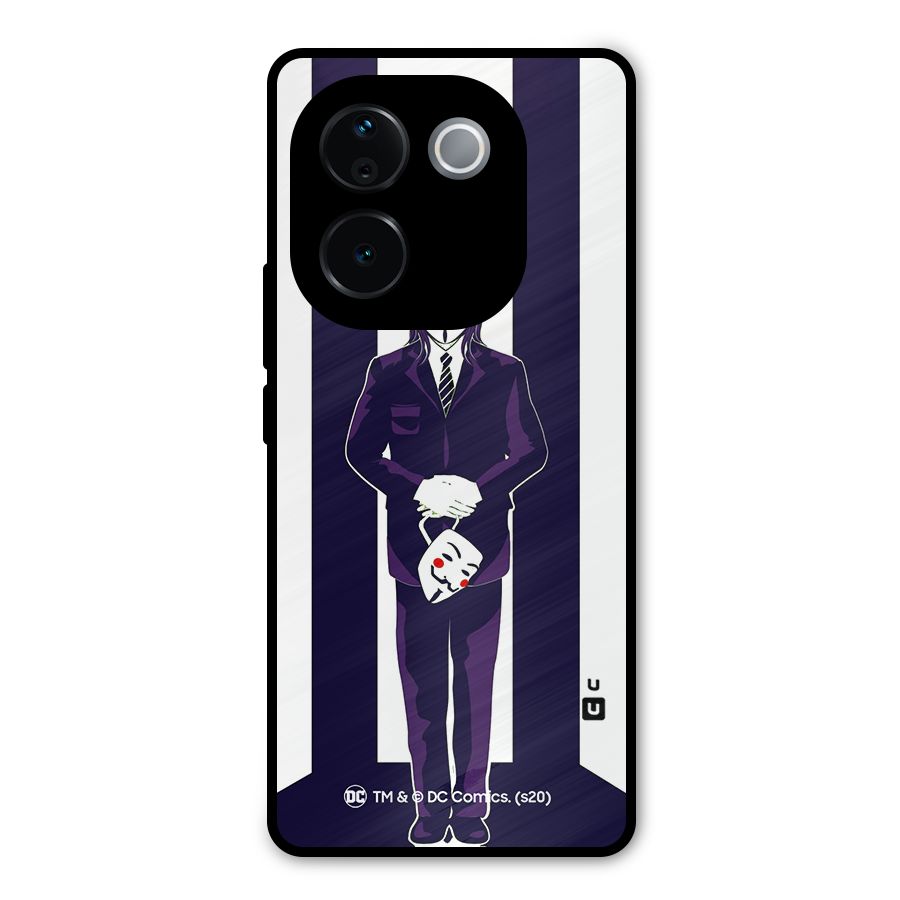 Vendetta Gentleman Holding Mask Illustration Metal Back Case for iQOO Z9s Pro