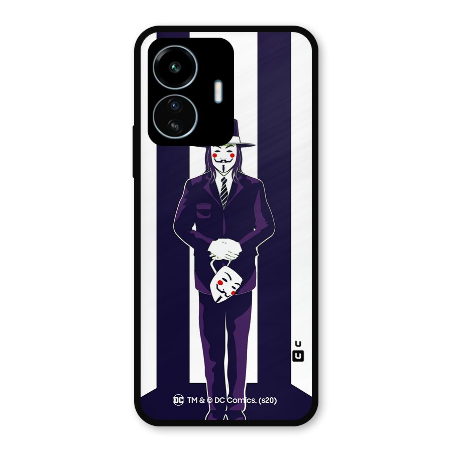 Vendetta Gentleman Holding Mask Illustration Metal Back Case for vivo iQOO Z6 Lite 5G