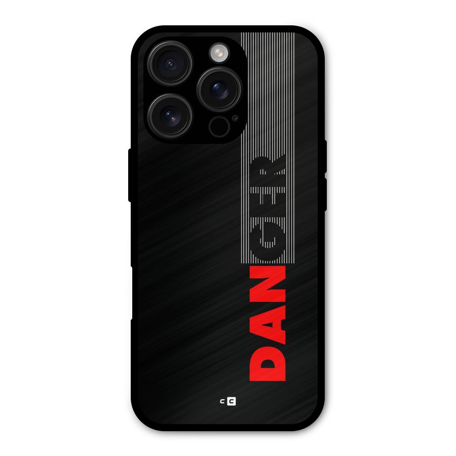 Vertical Danger Metal Back Case for iPhone 16 Pro