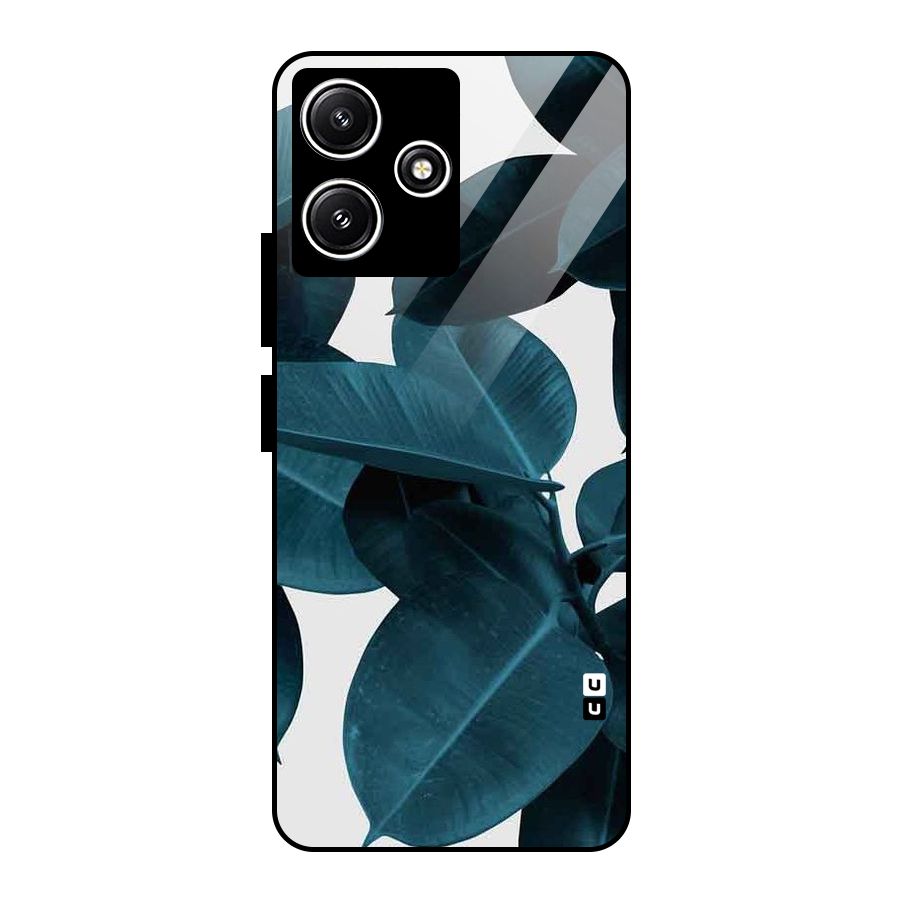 Very Aesthetic Leafs Glass Back Case for Redmi 12 5G