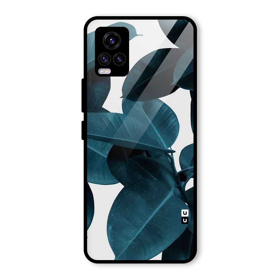 Very Aesthetic Leafs Glass Back Case for Vivo V20 2021