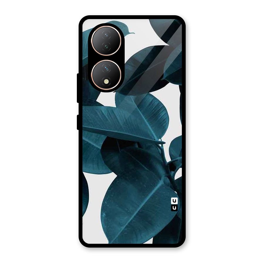 Very Aesthetic Leafs Glass Back Case for Vivo Y100A