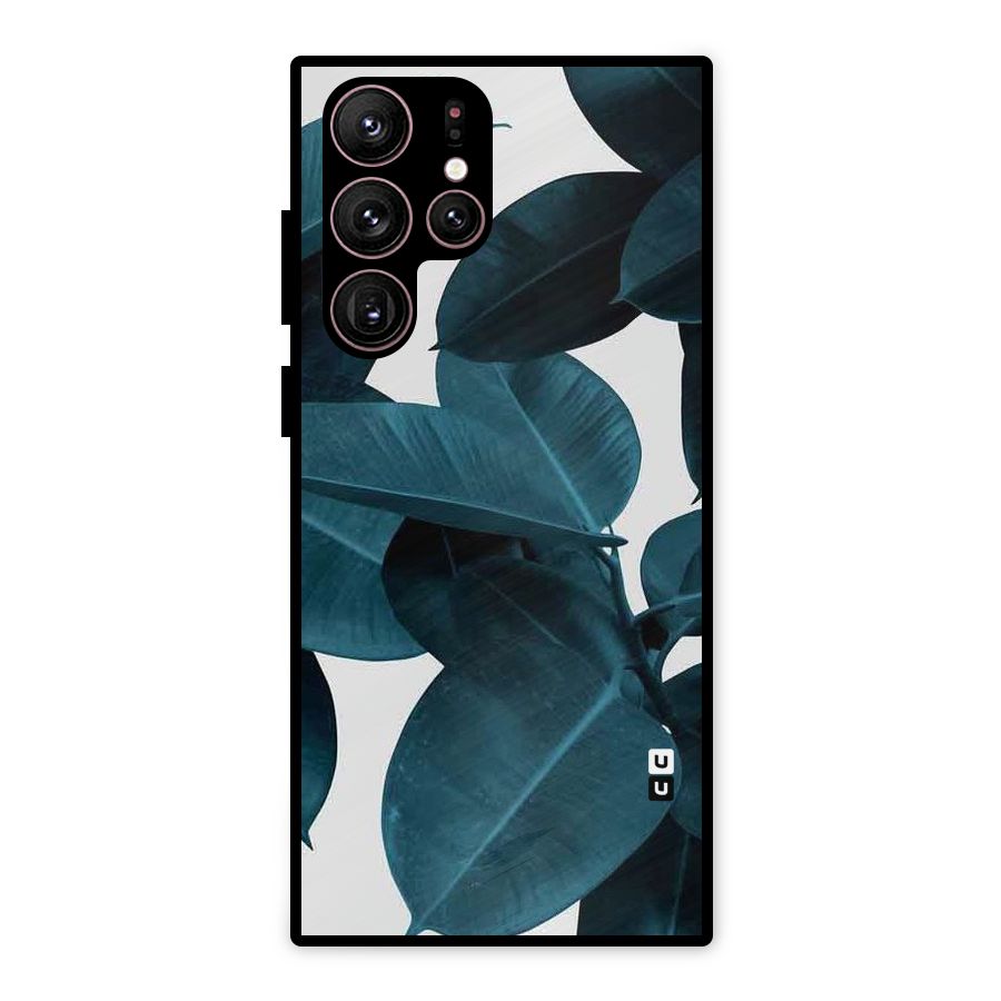 Very Aesthetic Leafs Metal Back Case for Galaxy S22 Ultra 5G