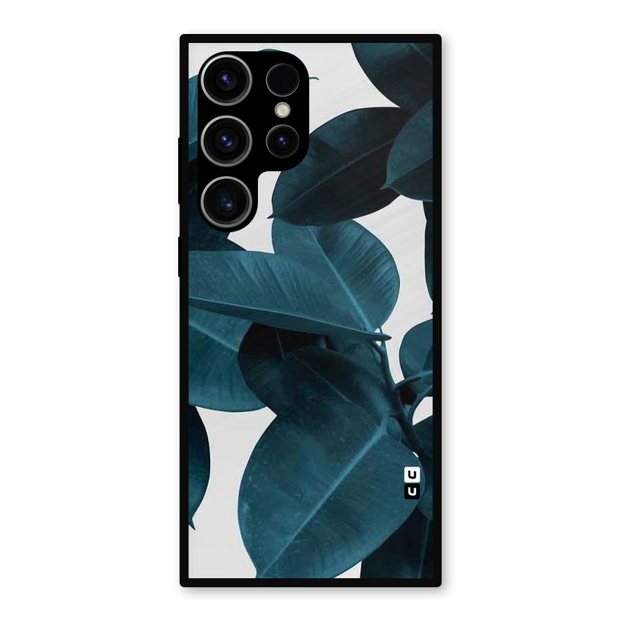 Very Aesthetic Leafs Metal Back Case for Galaxy S23 Ultra
